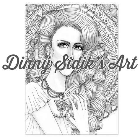 aesthetic girls part   printable coloring pages etsy