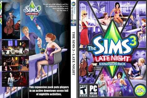 pc games cd cover  sims  late night