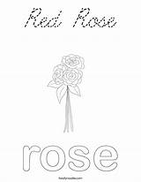 Rose Coloring Cursive Red Built California Usa Outline sketch template