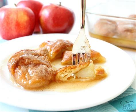 easy apple dumplings recipe butter with a side of bread