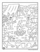 Hidden Summer Printable Kids Camp Printables Puzzles Highlights Activity Worksheets Find Objects Preschool Camping Theme Woojr Activities Sheets First Fun sketch template