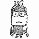 Minions Drawing Outline Ascii Coloring Printable Vector Pages sketch template