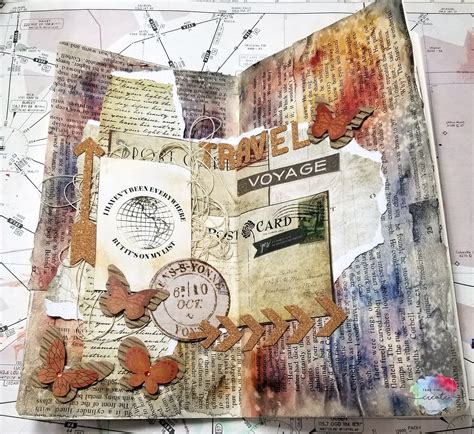 art journal page travel theme  time  create