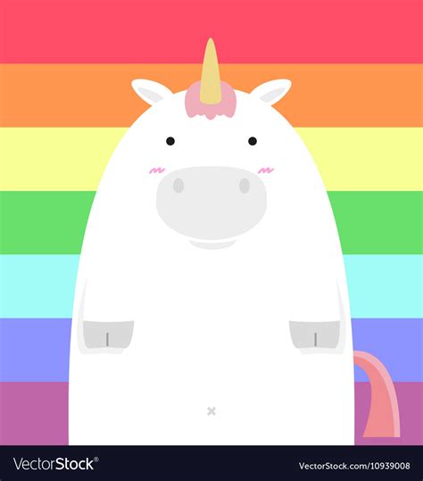 cute fat big unicorn royalty  vector image