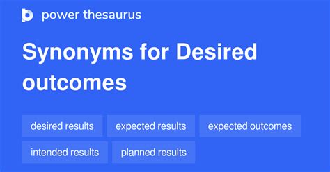 desired outcomes synonyms  words  phrases  desired outcomes