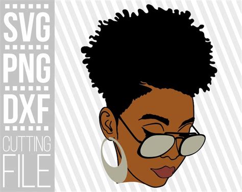 black woman with glasses svg afro woman svg layered svg etsy uk