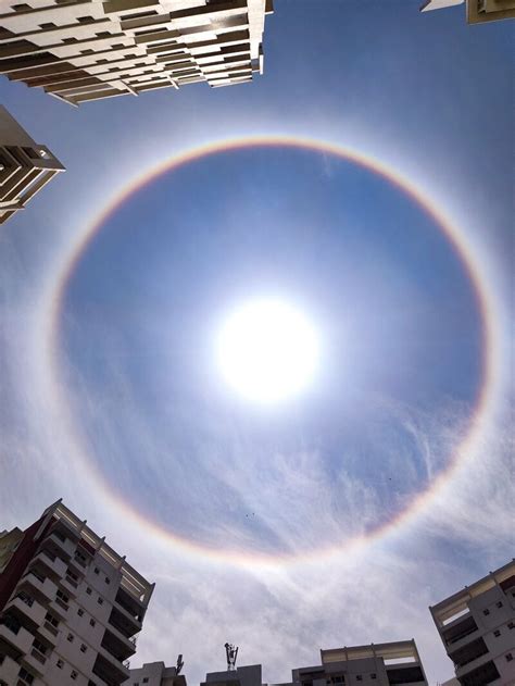 skywatchers witness breathtaking rainbow halo around the