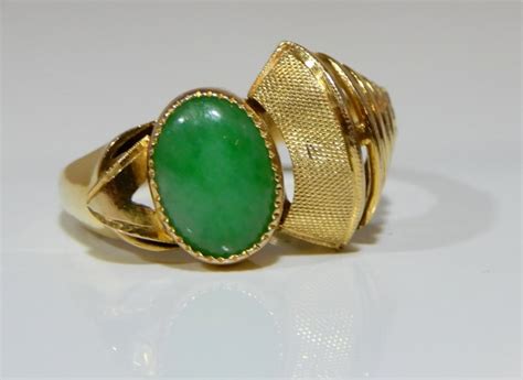 ring goud groene jade catawiki