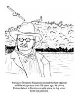 Roosevelt Coloring Theodore Pages Caricature Presidents Drawing sketch template