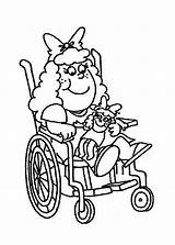 Disabilities Rolstoel Beperking Kleurplaten Meisje Behinderungen Behinderte Malvorlage Kleurplaatjes Animaatjes Educativos sketch template