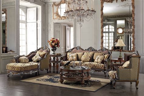 Formal Luxury Sofa And Chaise Lounge Traditional Living Room Set