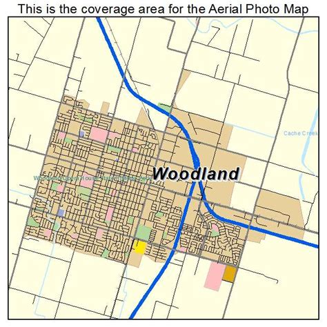 aerial photography map  woodland ca california