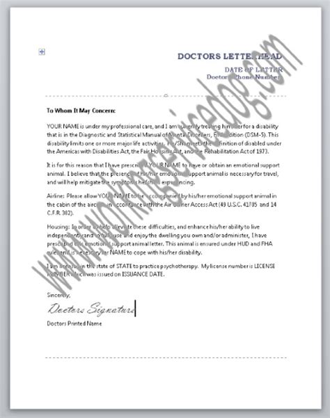 service dog doctor letter template resume letter