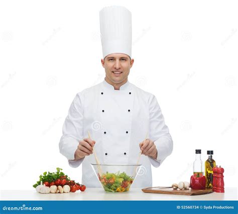 happy male chef cook cooking food stock photo image  gourmet