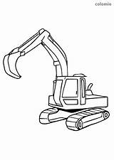 Excavator Bagger Digger Kleiner Excavators Ausmalbild Malvorlage Raupenbagger Baustelle Traktor Fahrzeug sketch template