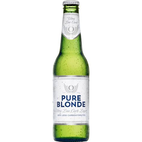 pure blonde ultra low carb lager stubby 355ml woolworths