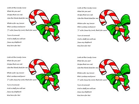 candy cane poem  jesus  printable  handout christmas