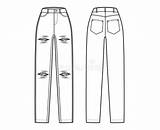 Ripped Jeans Distressed Pants sketch template