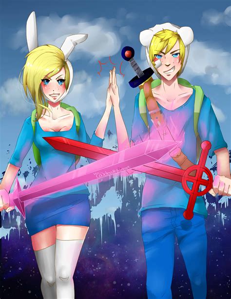 finn and fionna adventure time with finn and jake fan art 37355276