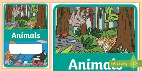 editable animals themed book cover teacher  twinkl