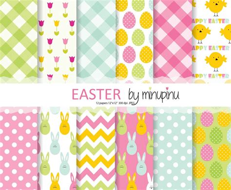 easter digital paper easter patterns  easter bunny etsy