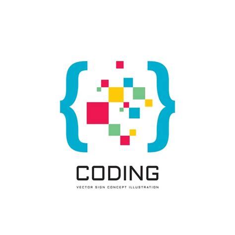 programming code vector business logo template vector illustration coding concept sign