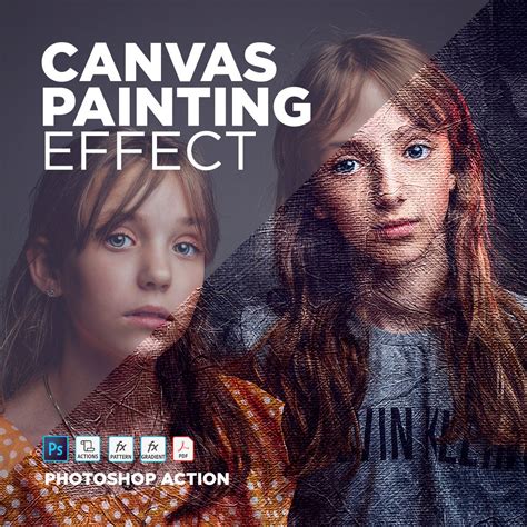 photoshop action canvas painting effect  photoshop actions  photoshop actions