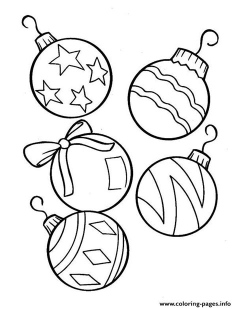 christmas tree ornament coloring page printable