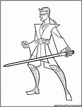 Wars Star Anakin Coloring Pages Skywalker Lightsaber Clone Darth Obi Wan Maul Jar Binks Kenobi Drawing Draw Vs Color Printable sketch template