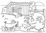 Farm Coloring Pages Kids Color Children Printable Justcolor sketch template