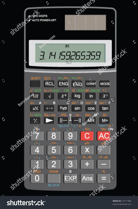 scientific calculator showing pi stock vector  shutterstock