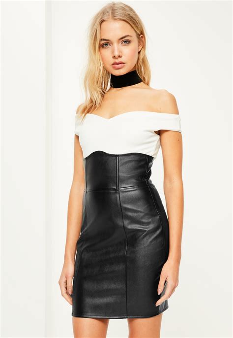 missguided black faux leather super high waisted mini