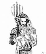 Aquaman Character Rhaesa Momoa Realistic sketch template