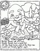 Humpty Dumpty Coloring Pages Rhymes Nursery Rhyme Kids Preschool Colouring Printable Print Crafts Mother Goose Jack Jill Color Rhyming Colour sketch template