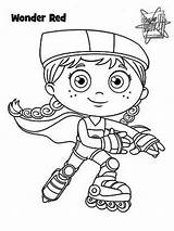 Coloring Super Wonder Red Hood Riding Hero Form Superwhy sketch template