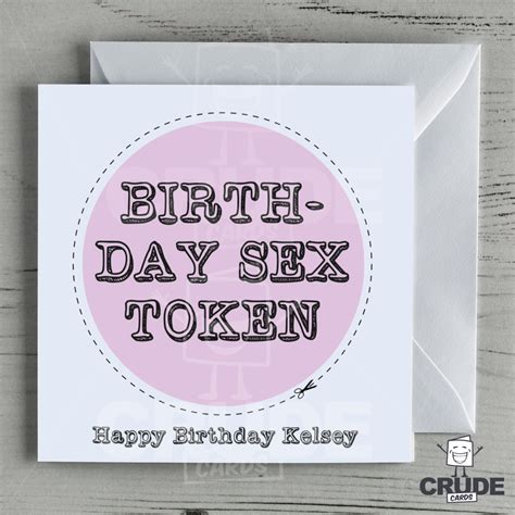 Free Birthday Sex Token Happy Birthday Name Card Crude Cards