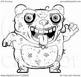 Waving Ugly Outlined Panda Clipart Cartoon Coloring Vector Thoman Cory Royalty sketch template