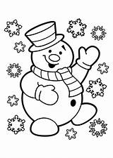Snowman Coloring Christmas Pages Cute sketch template