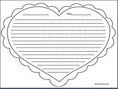 heart writing paper  college ruled lines