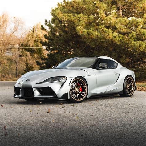 toyota supra gr  silver stance sf wheel front