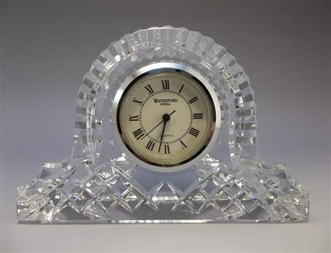 waterford crystal quartz clock silver ireland clear working battery