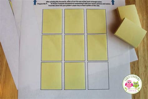 Printable Sticky Notes Graphing Ideas For Preschool