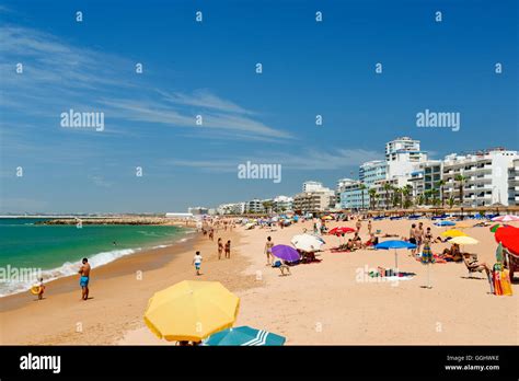 quarteira beach  resort algarve portugal stock photo alamy