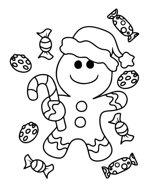 christmas gingerbread boy coloring pages sketch coloring page