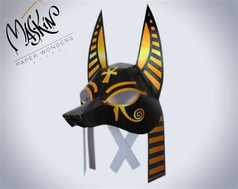 anubis mask printable egyptian mask mask pattern anubis etsy