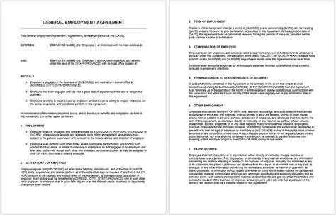 general agreement template microsoft word templates