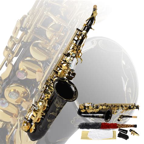 new alto sax saxophone black e flat eb brass with abalone shell buttons