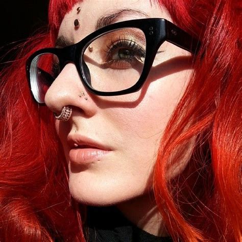 Redhead Triple Nostril Septum Medusa Bridge Dermal Piercings