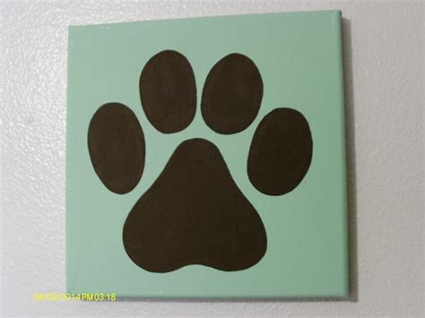 painting canvas puppy dog paw canvas art acrylic  pcbartandgifts