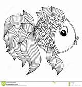 Fish Coloring Cartoon Da Cute Coloriage Salvato Dreamstime Pattern Book Stock Colorare sketch template